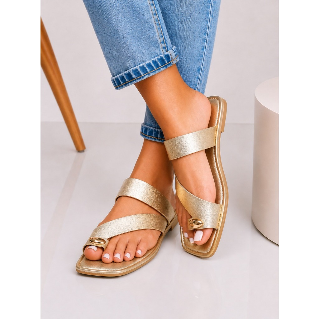 Sandália rasteira feminina Anel Dedo Flat leve confortável elegante rasteirinha feminina luxo