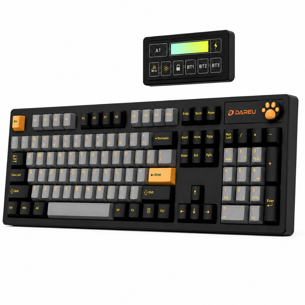 Teclado Mecânico Gamer Sem Fio Bluetooth Tri Mode 8000Hz Switch Lattle 8000mAh R