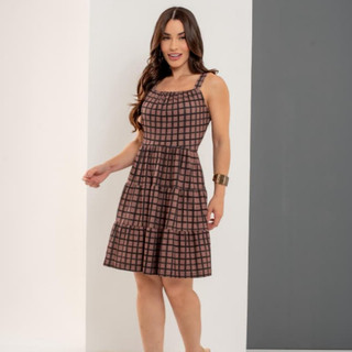 Vestido Feminino Curto Malha Canelada Alcinha Acinturado Rodado Casual Elegante Moda Evangélica Confortável Tendencia