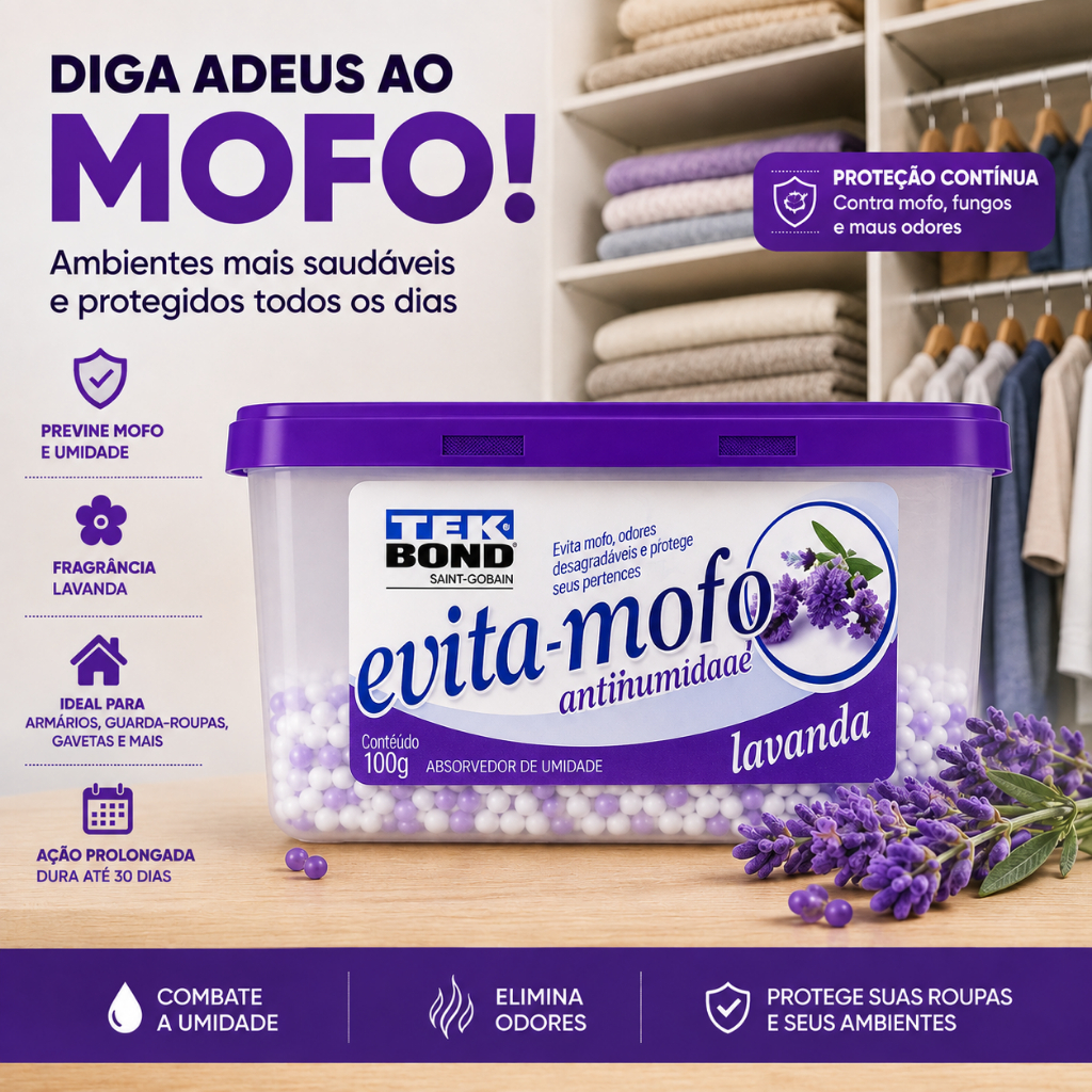 Anti Mofo  100g - Desumidificador Guarda Roupas, Armários e Gavetas