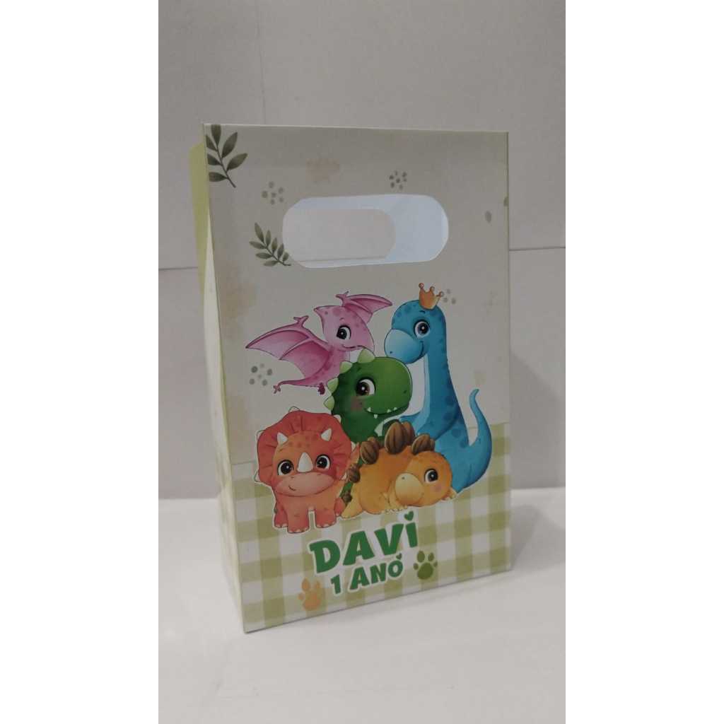 Sacolinha SURPRESA Personalizada Dinossauro Baby Festa Infantil Kit festa Lembrancinhas Aniversário