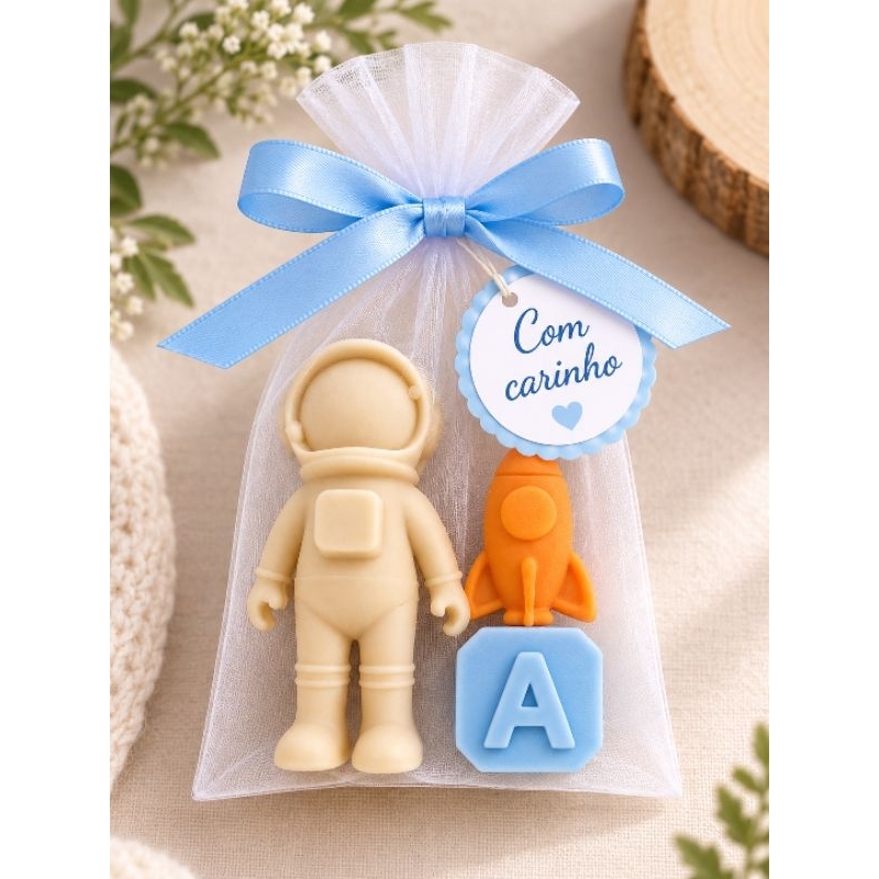 Lembrancinha Infantil astronauta/Nave/inicial/ TAG personalizada e embalagem, aniversário, Chá de bebê, Maternidade.