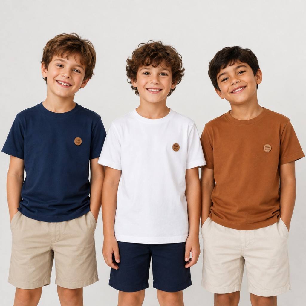 Kit 3 Camiseta Básica Infantil Menino Manga Curta Algodão 4 ao 16 Anos - blusa masculina infantil
