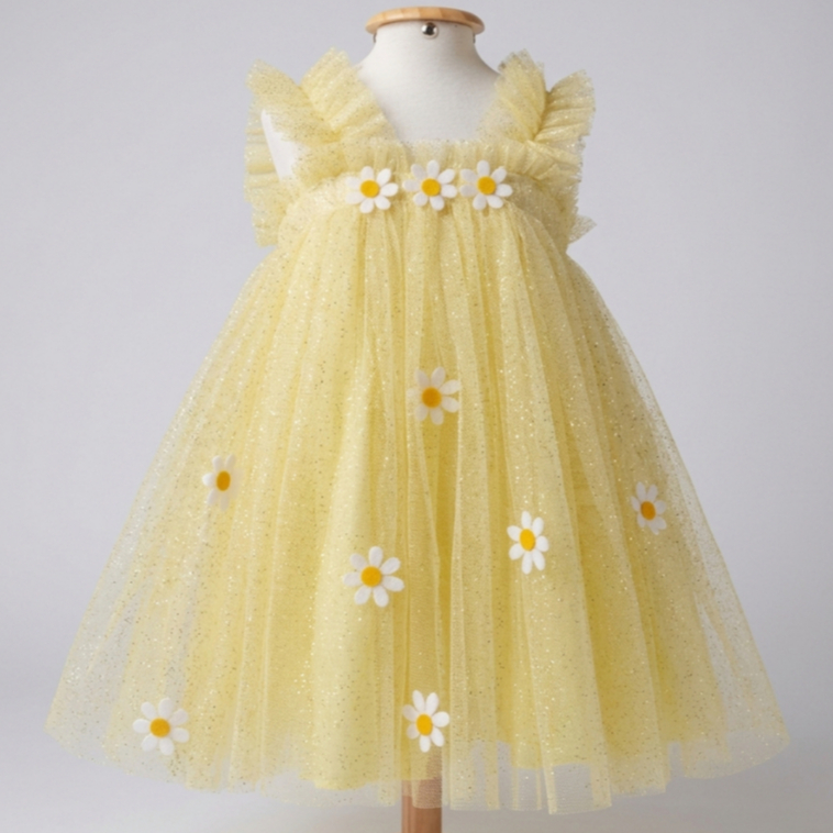 vestido Margarida jardim encantado festa luxo apliques tule