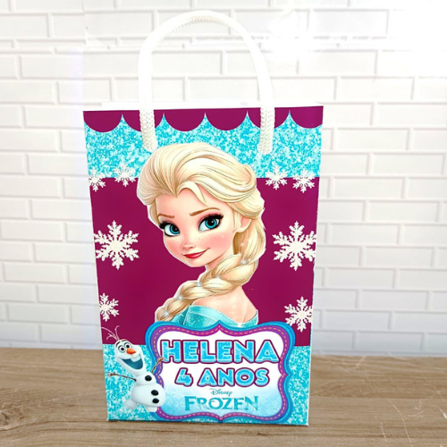 20 Sacolinha Frozen Personalizada 10x15cm | Elsa e Olaf | Lembrancinha Festa Infantil | Aniversário/Lembrancinha Frozen
