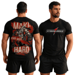 Camiseta Masculina Academia Musculação Fitness Bodybuilding Estampada Frente e Costas 100% Algodão