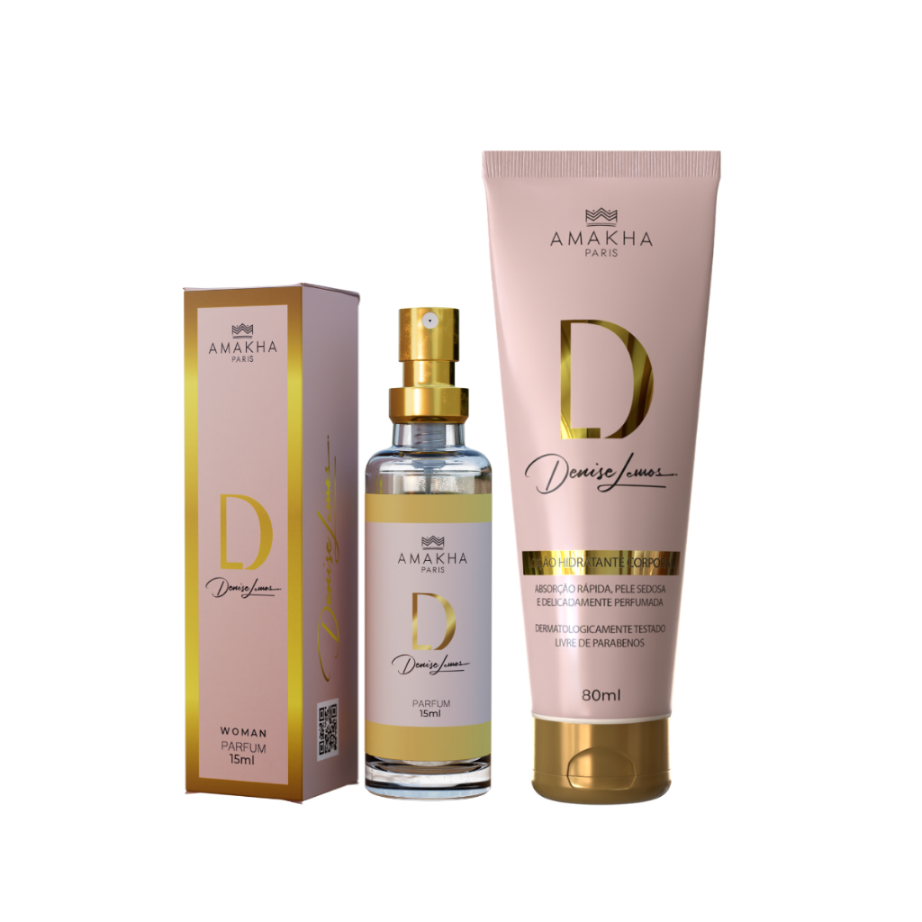 Kit D By Denise Lemos - Perfume 15ml + Hidratante | Floral Elegante para o Dia a Dia
