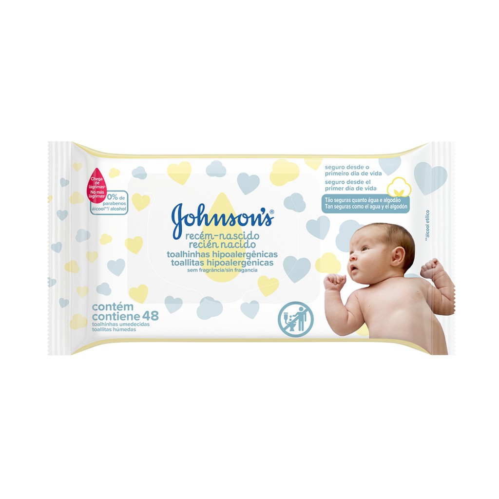 Lenços Umedecidos JOHNSON'S® Baby Recém Nascido, 96 unidades