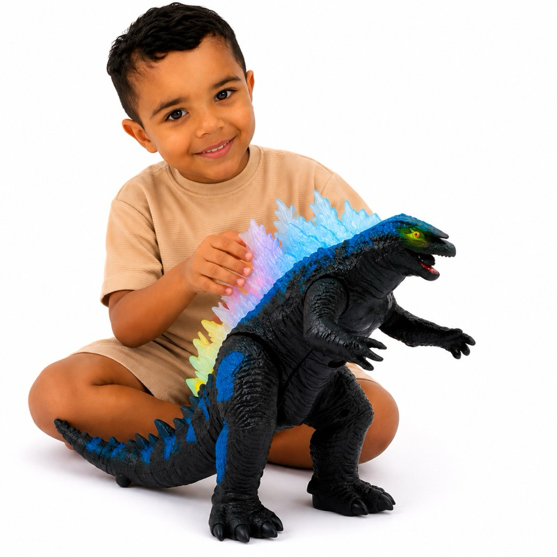 Dinossauro Robô Infantil Brinquedo Menino Boneco Com Luz Som E Movimento A Pilha