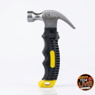 Mini Martelo com Unha Cabo Emborrachado Antiderrapante 10cm