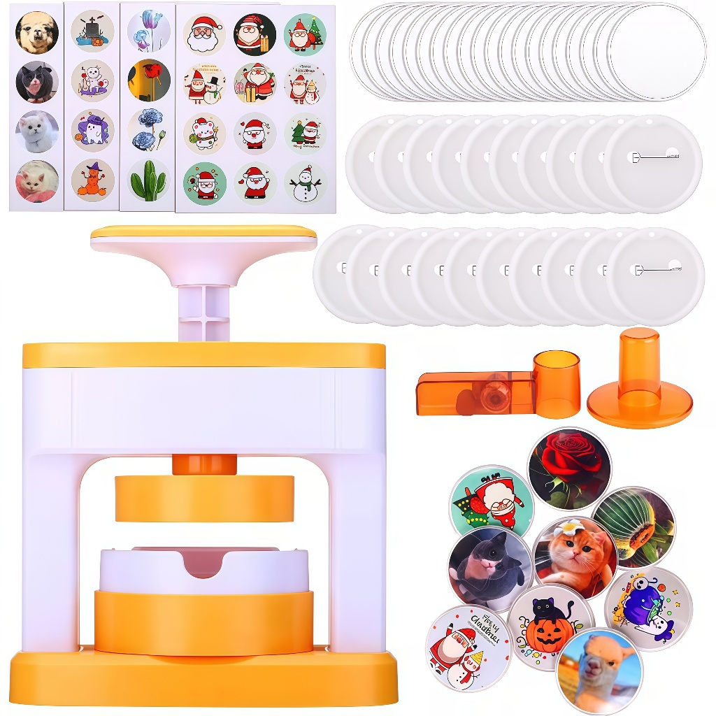 Máquina de Bottons DIY Infantil Crie bottons personalizados Criativa, Fácil de Usar, para Artesanato e Presentes