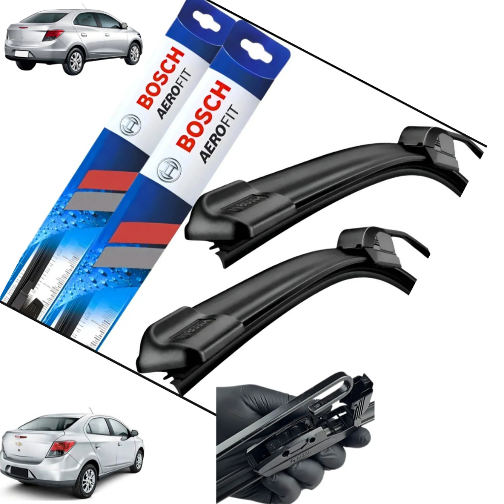 Par Palheta Limpador Parabrisa PRISMA 2006 2007 2008 2009 2010 2011 2012 13 ORIGINAL BOSCH SILICONE