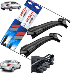 Par Palheta Limpador Parabrisa PRISMA 2006 2007 2008 2009 2010 2011 2012 13 ORIGINAL BOSCH SILICONE