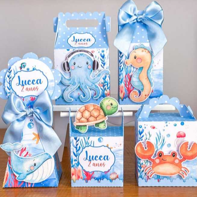 Kit Festa Fundo do mar menino para Lembrancinhas Decoração Festa Infantil