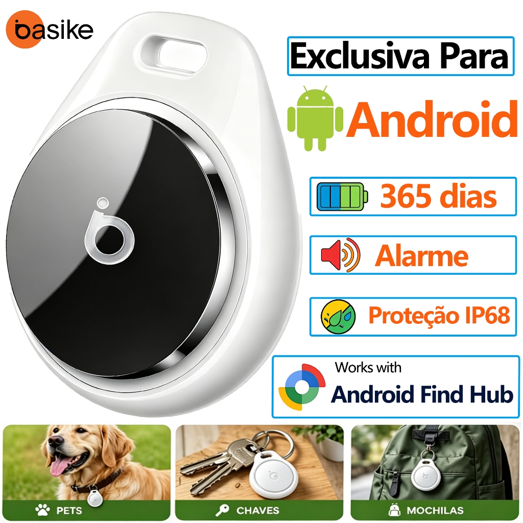 BASIKE Tag localizador airtag android Rastreador Antipenda de Objetos com App Gr