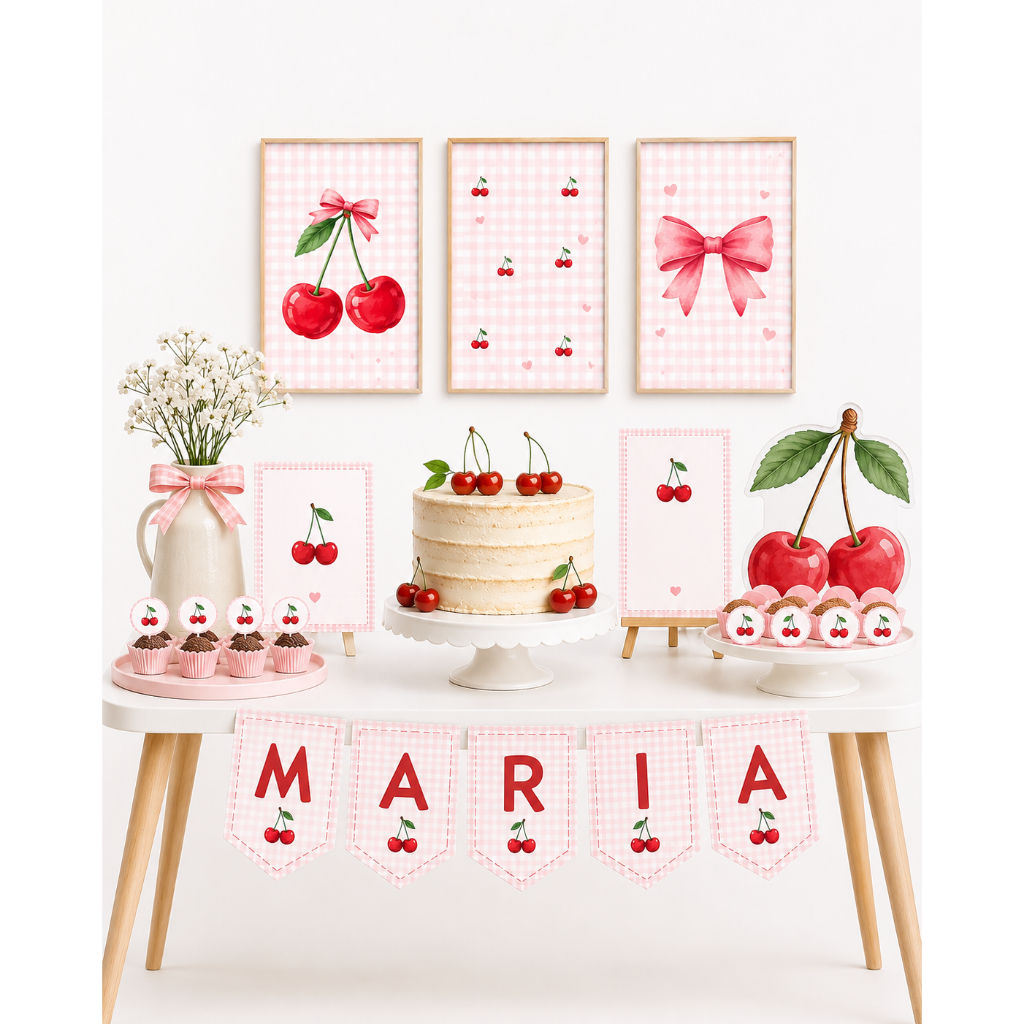 Kit Festa Infantil e Mesversário Personalizado Decoração Completa Aniversário Só um Bolinho Vários Temas