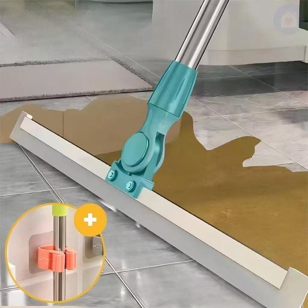 Rodo Vassoura Mágica De Silicone Multiuso Com Cabo Extensor E Raspador Para Limpeza De Vidros E Pisos 156