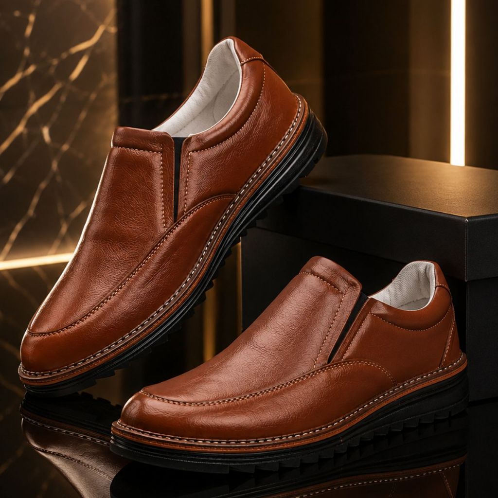 Sapato Social Masculino Casual Slip On Oxford Moderno Calce Facil Elástico Bridão Lateral