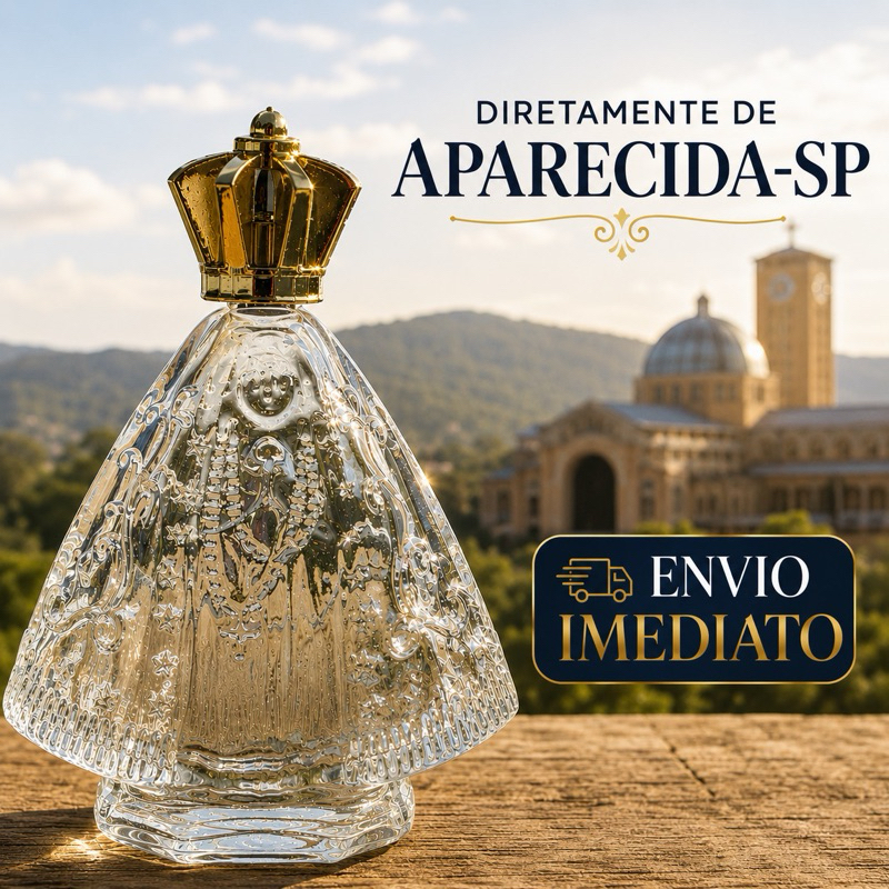 Frasco de Vidro Nossa Senhora Aparecida 120ml Santinha com Tampa Coroa