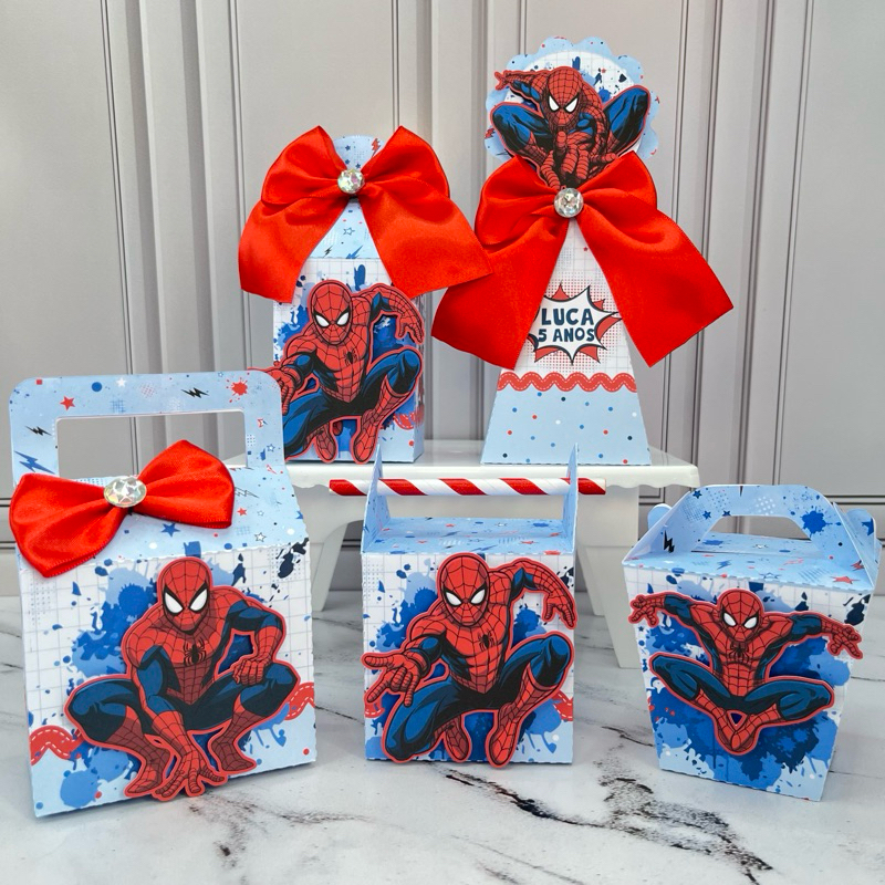 Kit Festa Personalizados HOMEM-ARANHA | Caixinhas Personalizadas | Lembrancinhas de Aniversário | Festa Infantil