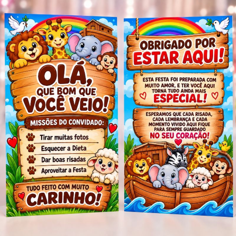Kit de plaquinha Arca de noé centro de mesa Personalizados /Lembrancinha de Festa /Aniversário