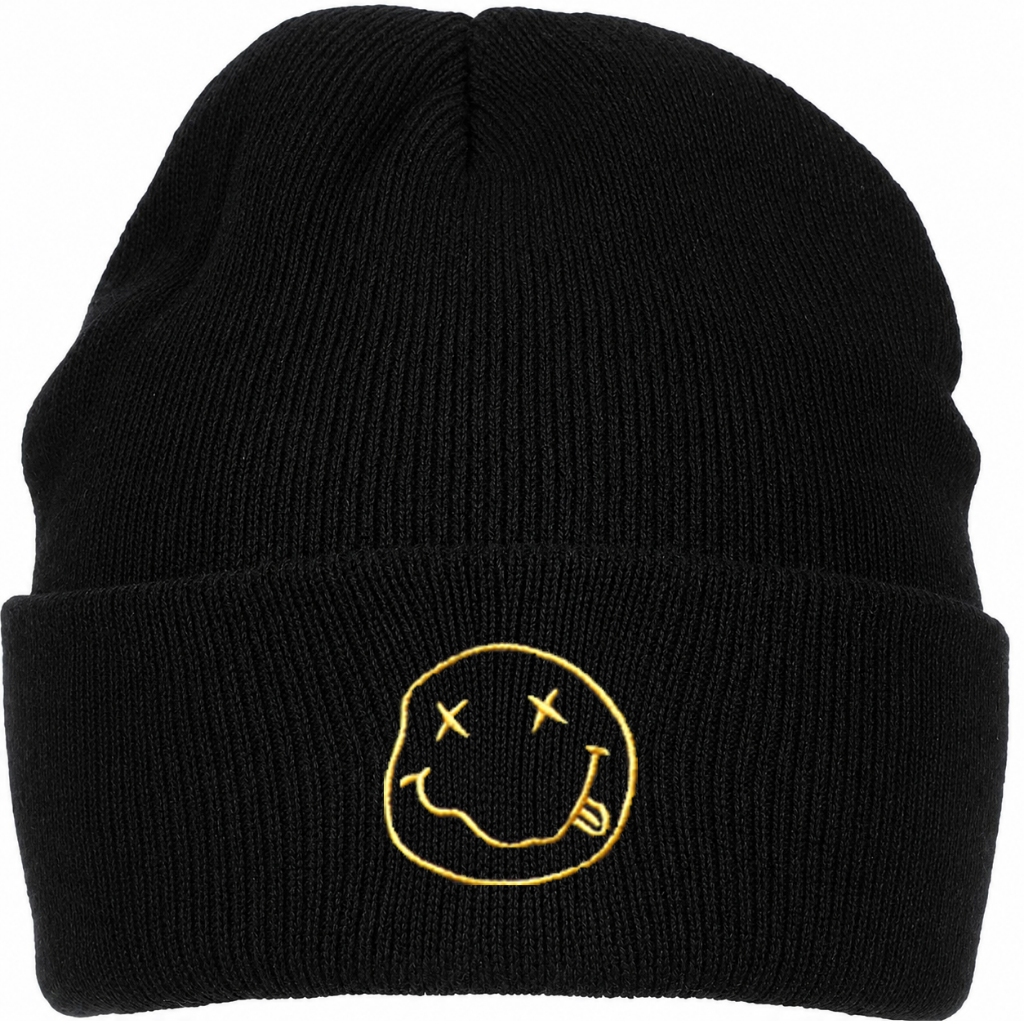 Touca Gorro Smile Bordado Nirana Banda de Rock Unissex Frio Inverno