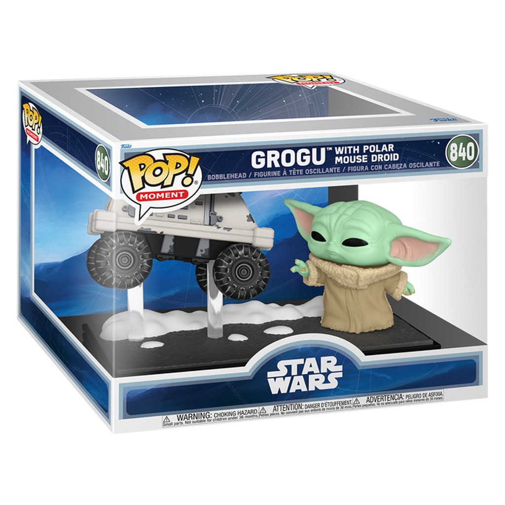 FUNKO POP MOMENT STAR WARS: THE MANDALORIAN & GROGU - GROGU WITH POLAR MOUSE DROID 840 NOVO ORIGINAL