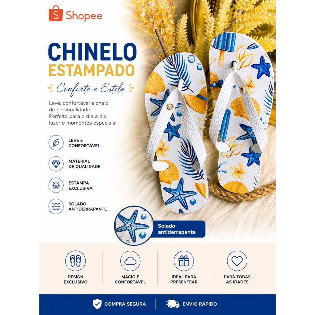 Chinelo Slide havais Confortável Leve e Antiderrapante para Piscina Praia e Dia a Dia