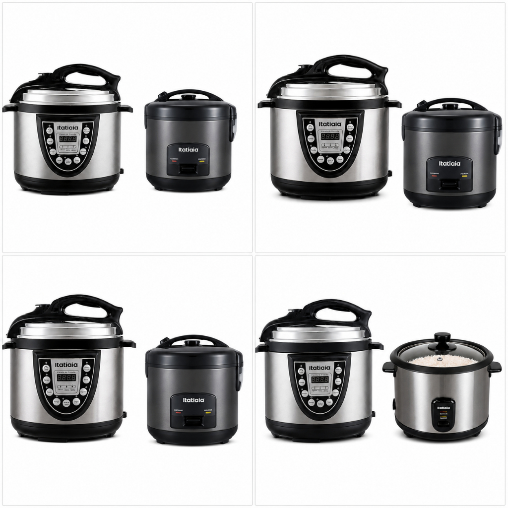🍚🔥 Kit Itatiaia Panela de Pressão Elétrica 5L + Panela de Arroz Premium