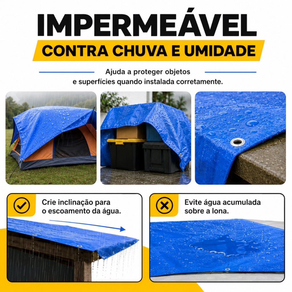Lona 4x4 Azul Impermeavel Piscina Barraca Camping Telhado · foto 2