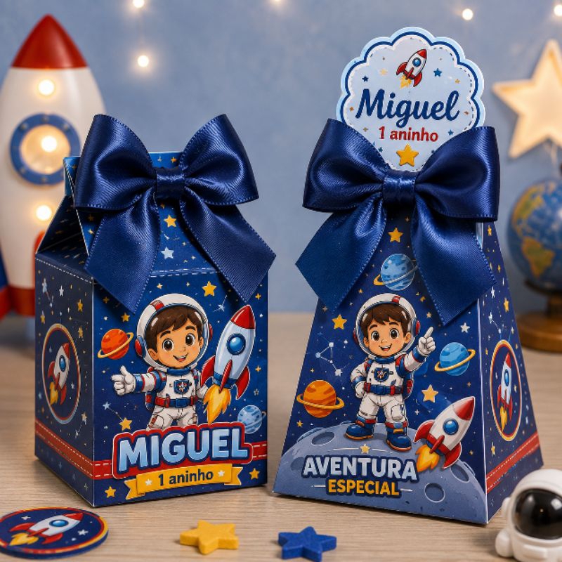Kit de Caixinha  Astronauta Personalizados /Lembrancinha de Festa /Aniversário