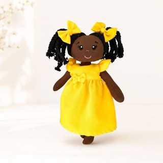 Boneca Negra de pano com roupa Afro, presente educativo, para decorar, brincar