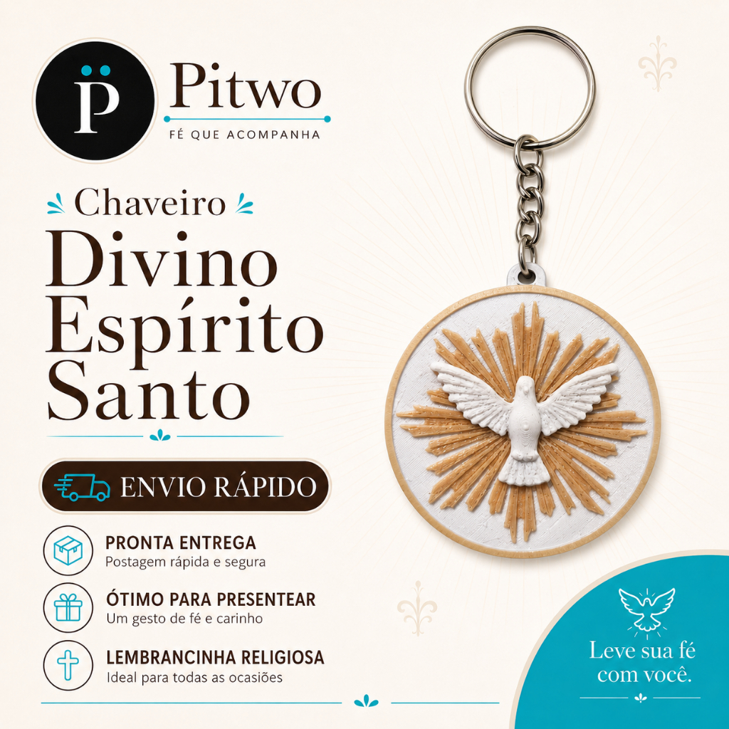 Chaveiro Divino Espírito Santo | Lembrancinha Religiosa Católica
