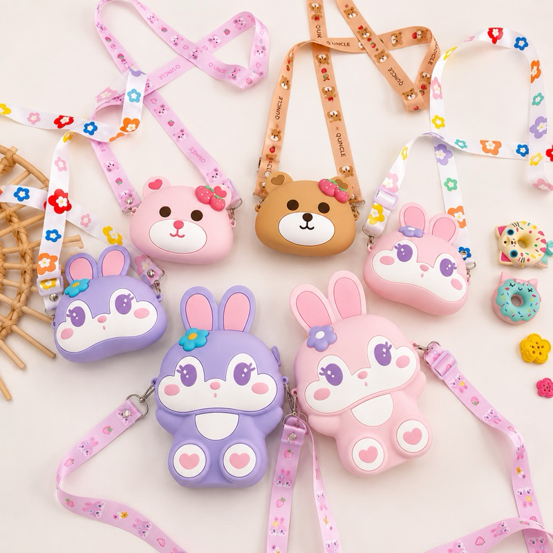 Bolsa De Silicone Infantil Criança Coelho