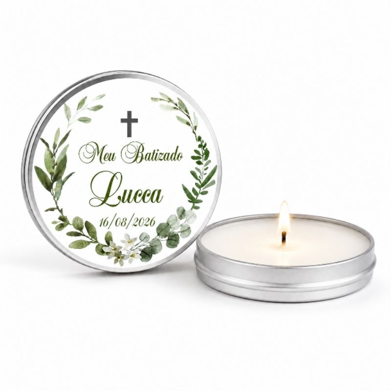 60 lembrancinhas velas aromáticas latinha chá de bebê, chá revelação , batizado,  noivado , casamento