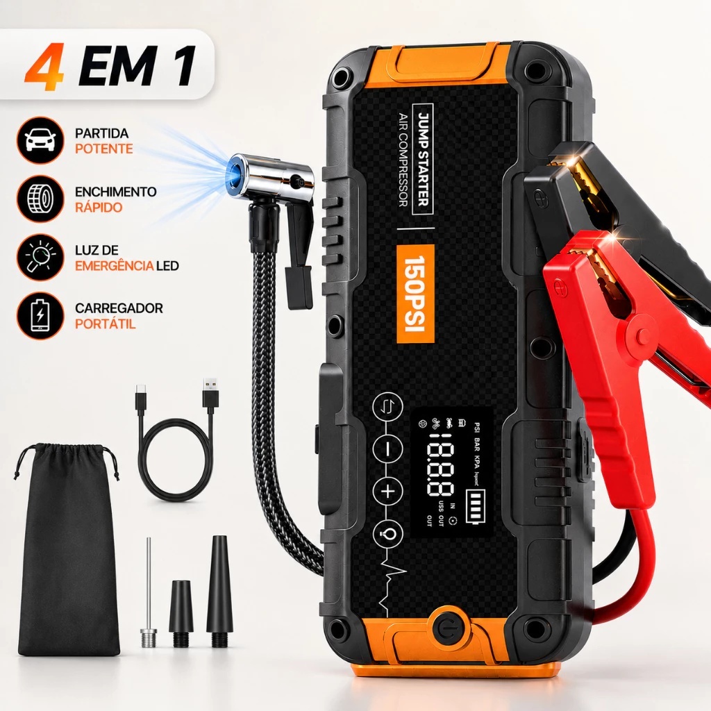 8000mAh Auxiliar De Partida Bateria Veicular Com Power Bank,Auxiliar Partida Bateria Compressor Ar Emergência Portátil