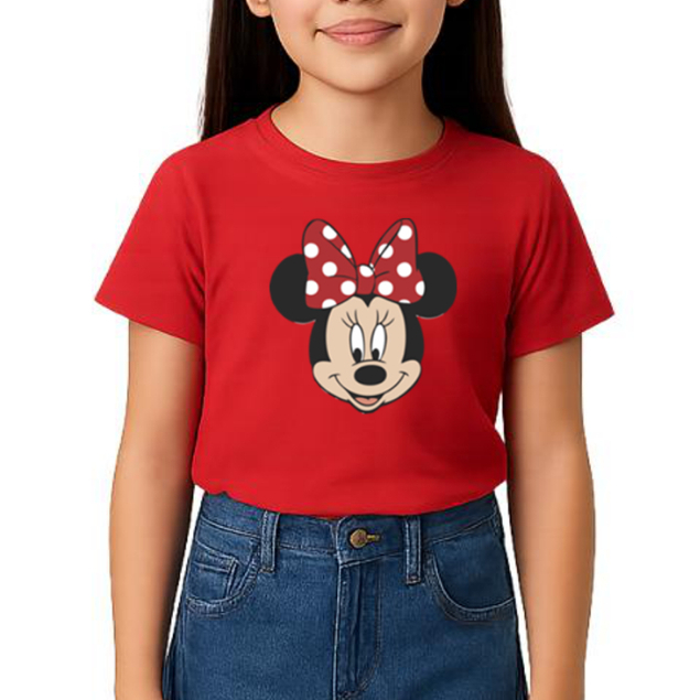 Camiseta Infantil Minnie T-shirt Algodão Blusa Feminina Confortavel Estilosa