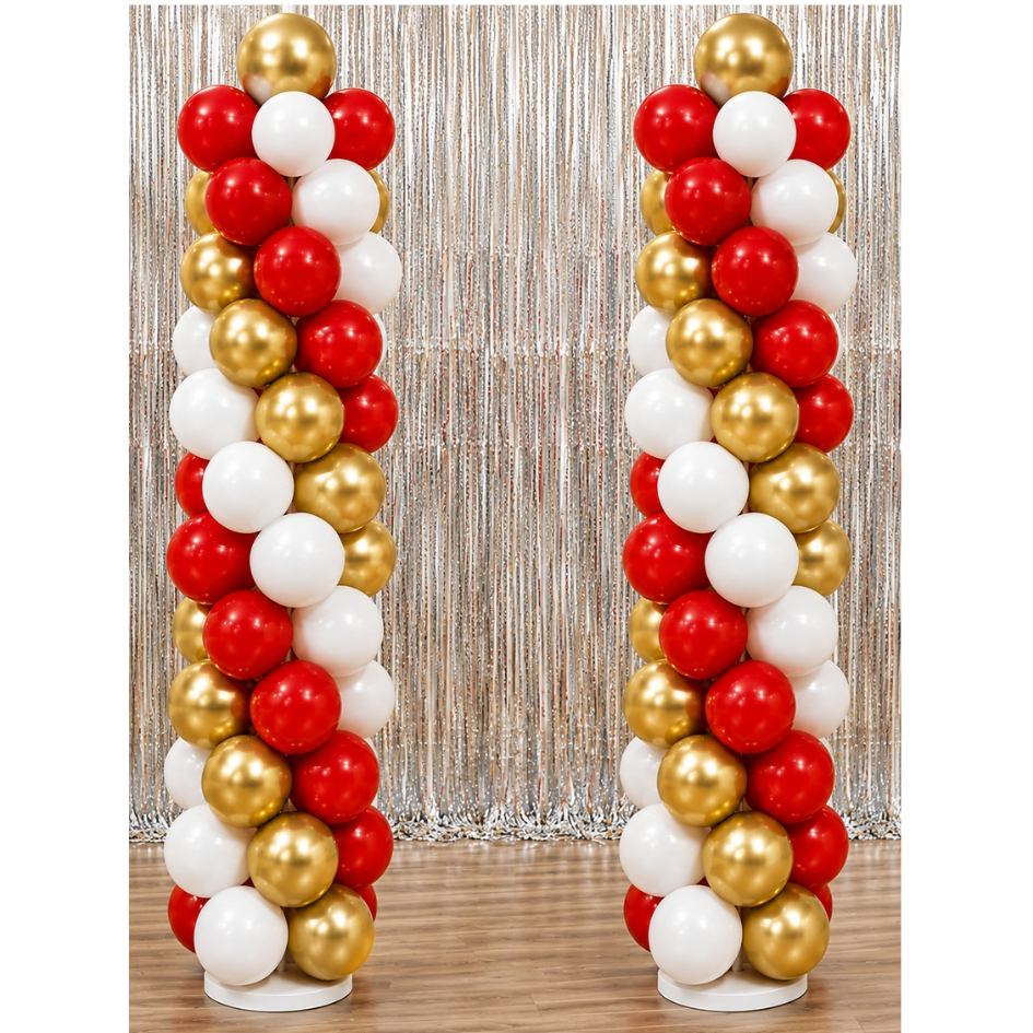 Suporte Coluna para Balões 1,50m Estrutura de Chão Desmontável Base Firme Decoração Festa Aniversário Casamento Evento