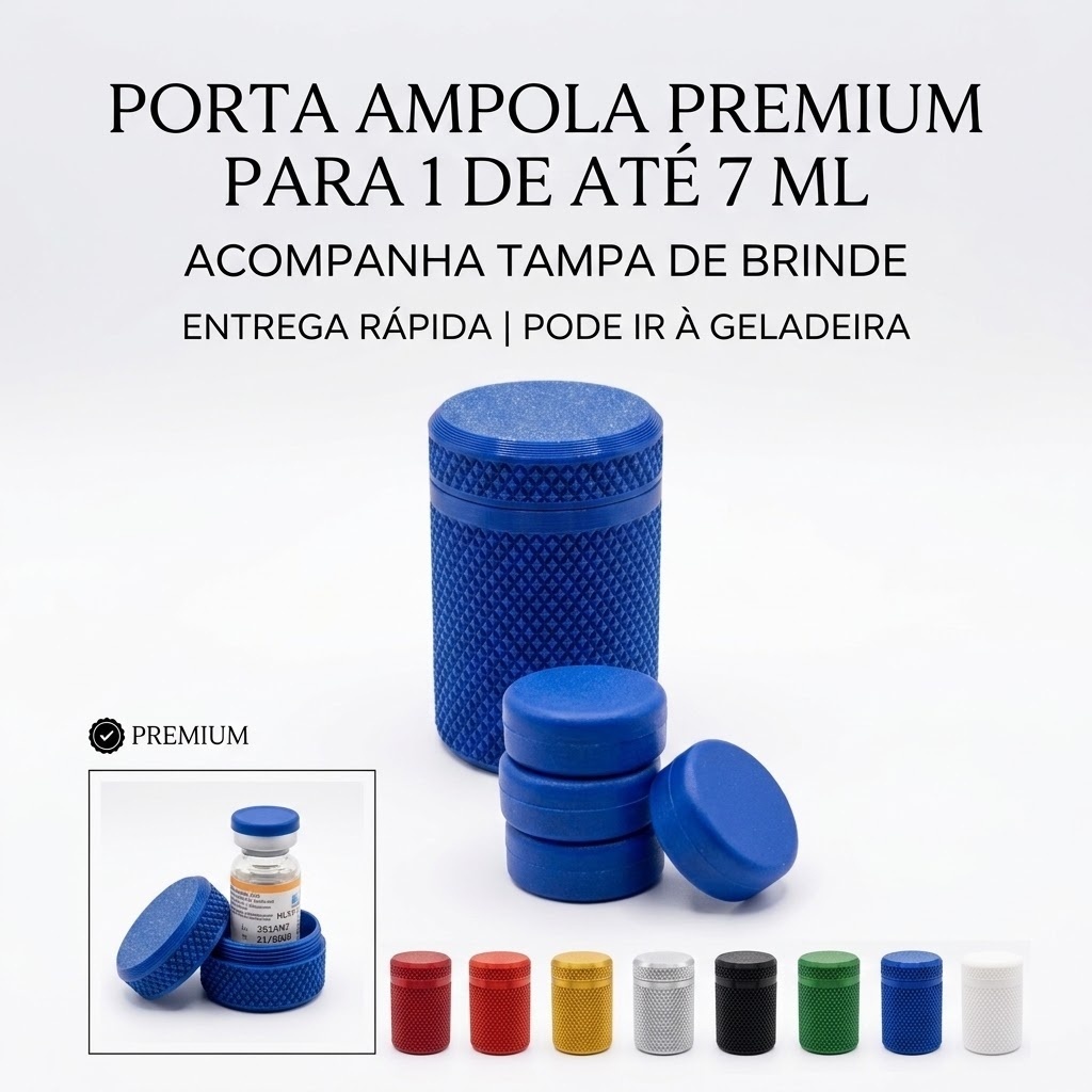 Porta Ampola Furinho em Alto Relevo ATÉ 10ml - TESTO/T36/GLUCO Vários Brinde Tampa Frasco Organizador