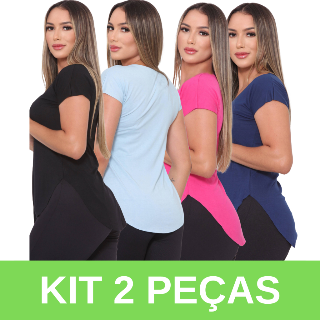 Kit 2 Blusa Feminina Tapabumbum Feminina Sobre legging Academia