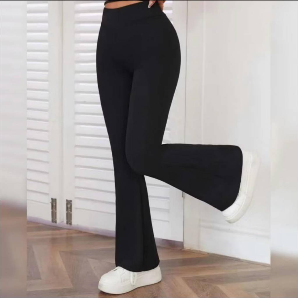 Calça Flare Feminina Cintura Alta Bailarina Boca De Sino Costura Reforçada Zero Transparencia Qualidade Premium