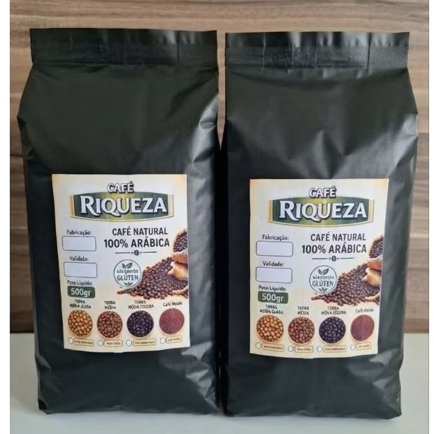 kit 2 Cafés Em Grãos Torra Média Escura Arábica 500gr Cada