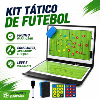 Prancheta Tática Magnética Futebol Dobrável Couro Treinador Portátil Profissional