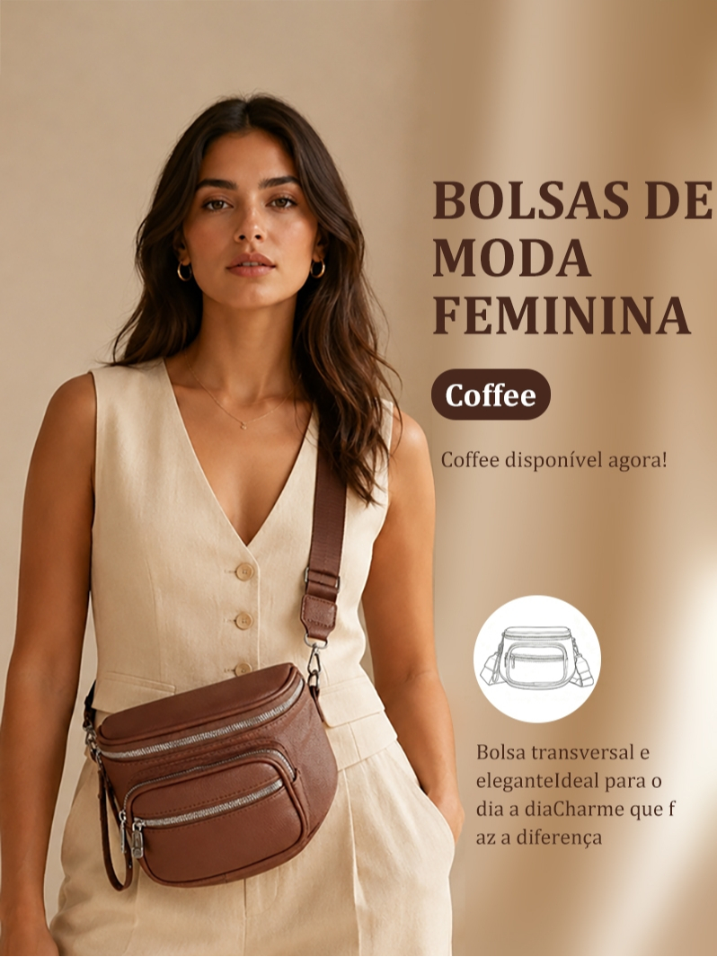 TOMI MITO Bolsa Compacta Feminina de Ombro com Fecho em Zíper e Alça para Uso Cotidiano  BT107 