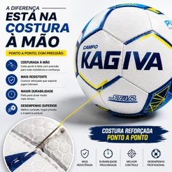 Bola de Futebol de Campo Kagiva Star Costurada à Mão Oficial para Partidas e Treinos em Campo