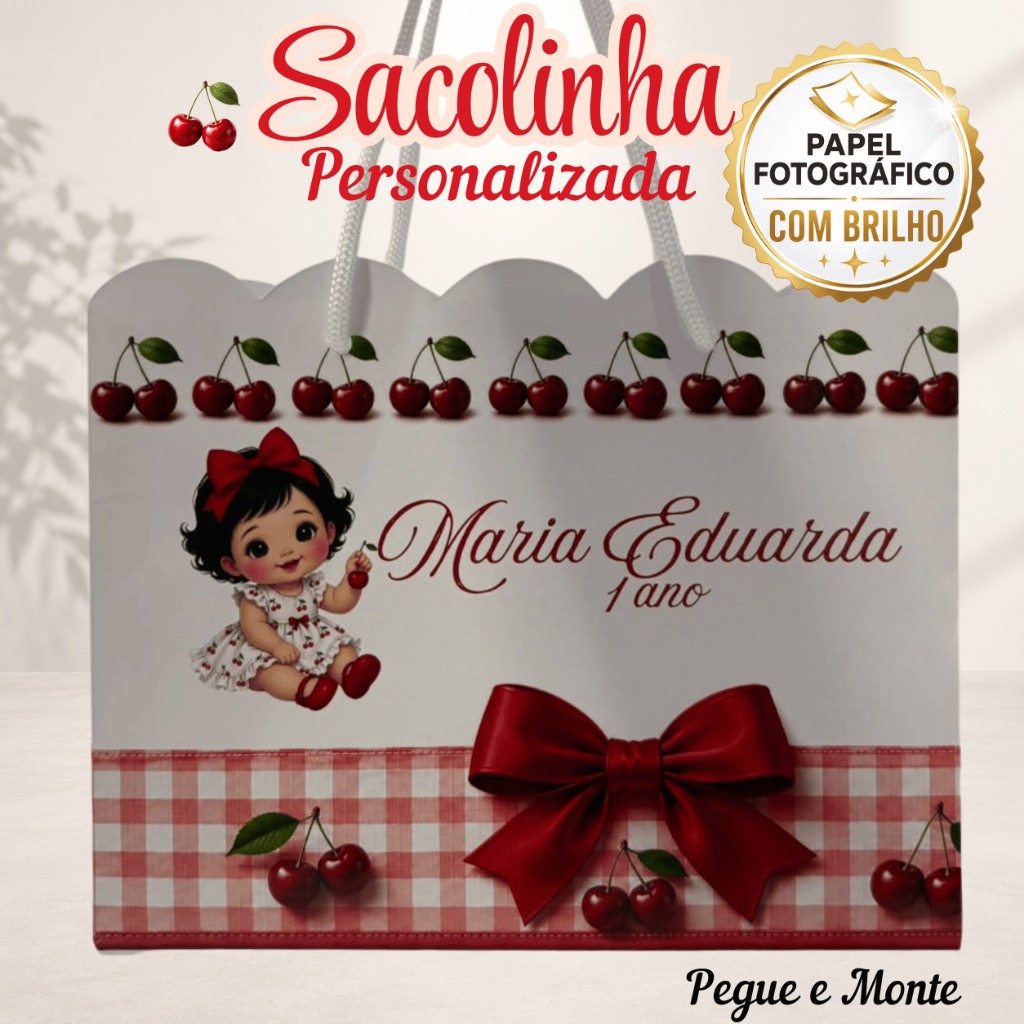 Kit 10 Sacolinhas Personalizadas Pegue e Monte 20x16x7cm – Lembrancinha para Festa