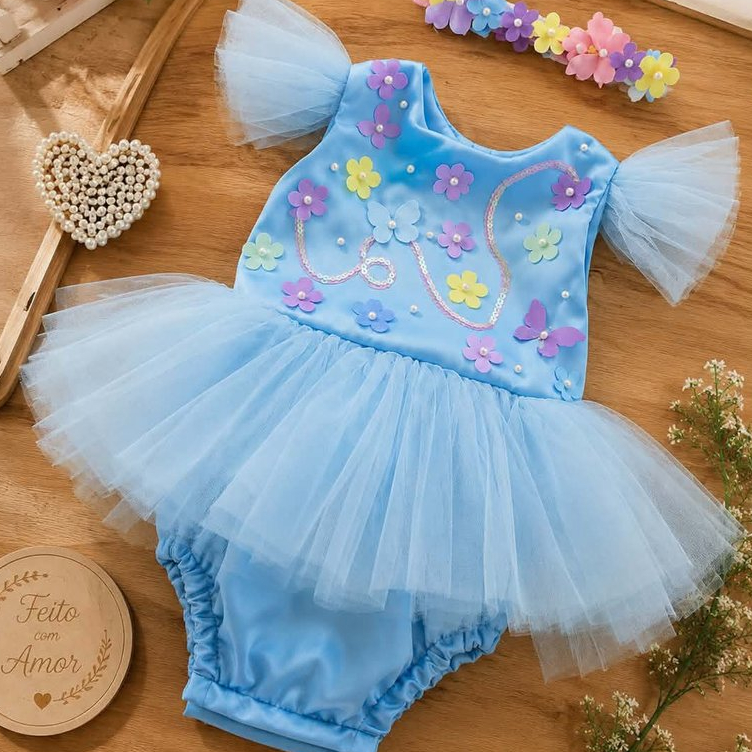 🧚‍♀️✨ ROMPER FADINHA MÁGICA + FAIXINHA DE CABELO ✨🧚‍♀️