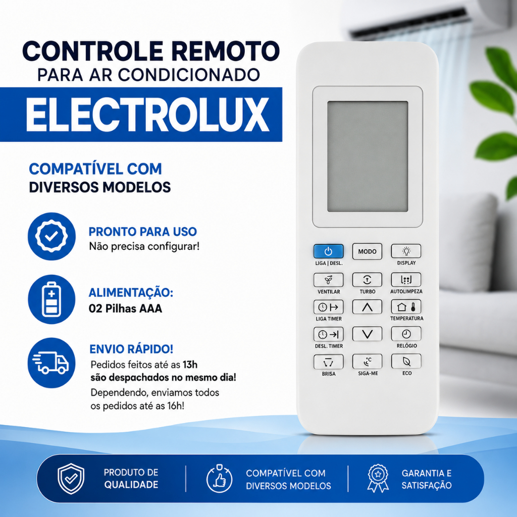 Controle Remoto para Ar Condicionado Eletrolux