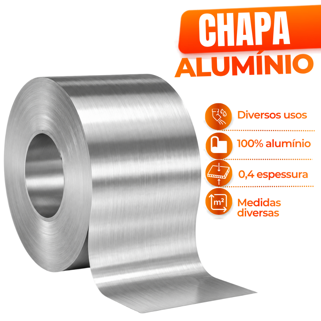 Chapa folha de Alumínio 20 cm com 12 metros para Calha/rufo