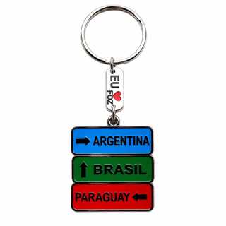 CHAVEIRO METAL SOUVENIR CATARATAS DO IGUAÇU TURÍSTICO FOZ DO IGUAÇU TRÊS FRONTEIRAS